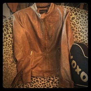 Beautiful Taupe Leather Jacket